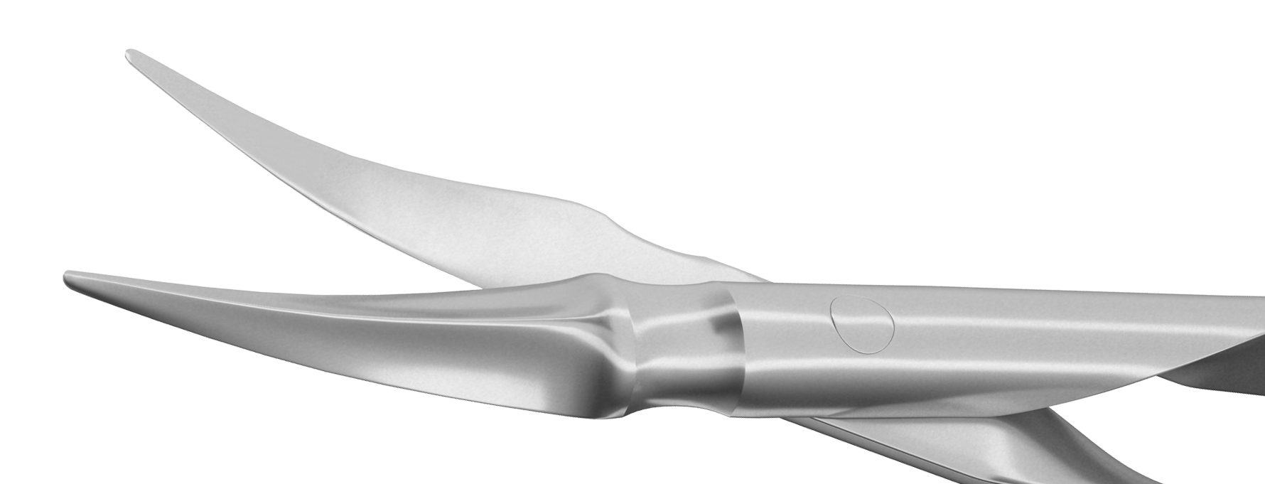 Disposable vannas scissors with curved tips for ophthalmic surgery