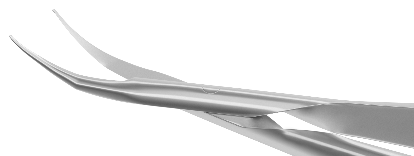Disposable surgical scissors with blunt tips for surgery, angled for precision