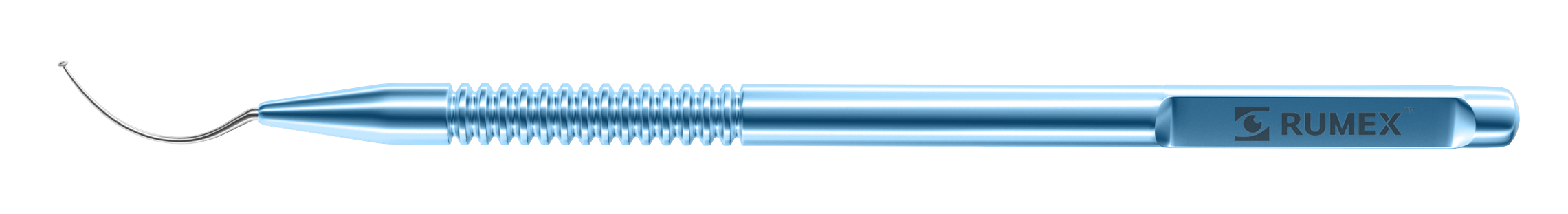 Close-up of sand-blasted scrubber tip used in DSAEK stroma roughening.