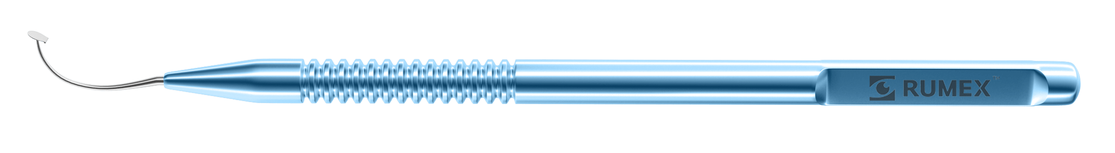 Front view of the 500R John DSAEK corneal glider with titanium handle, ideal for DSAEK procedures