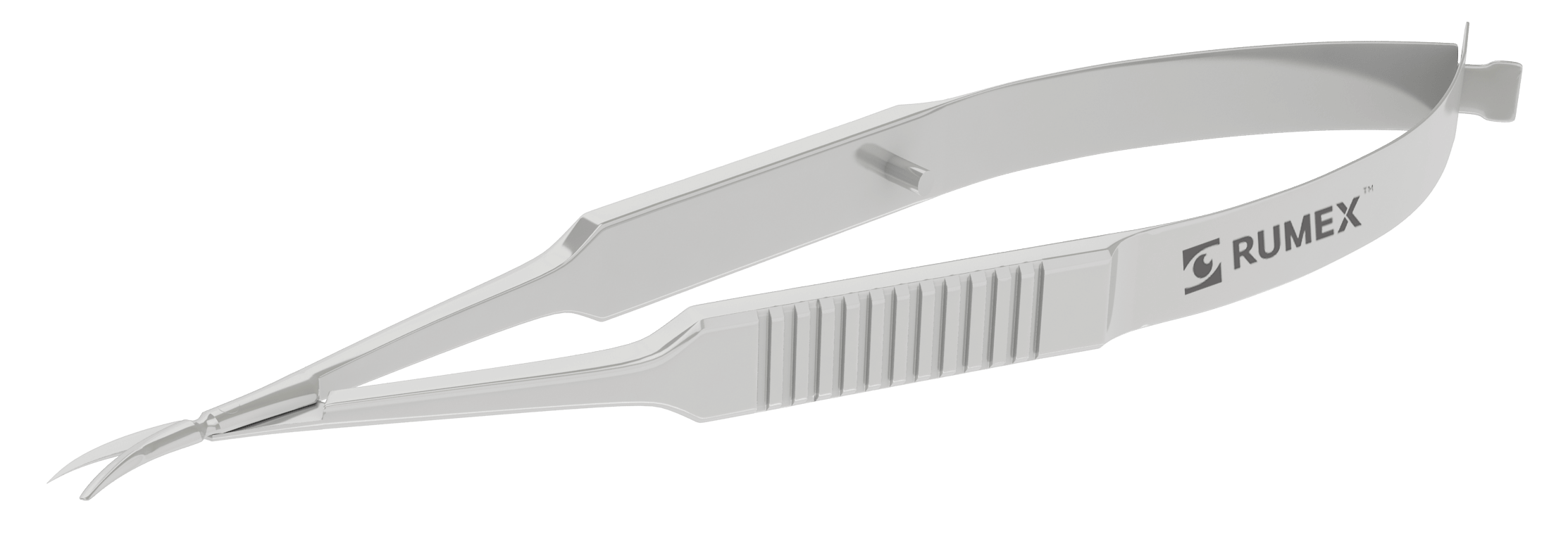 Precision micro blade surgical scissors showcasing the rounded blunt tips for safety.