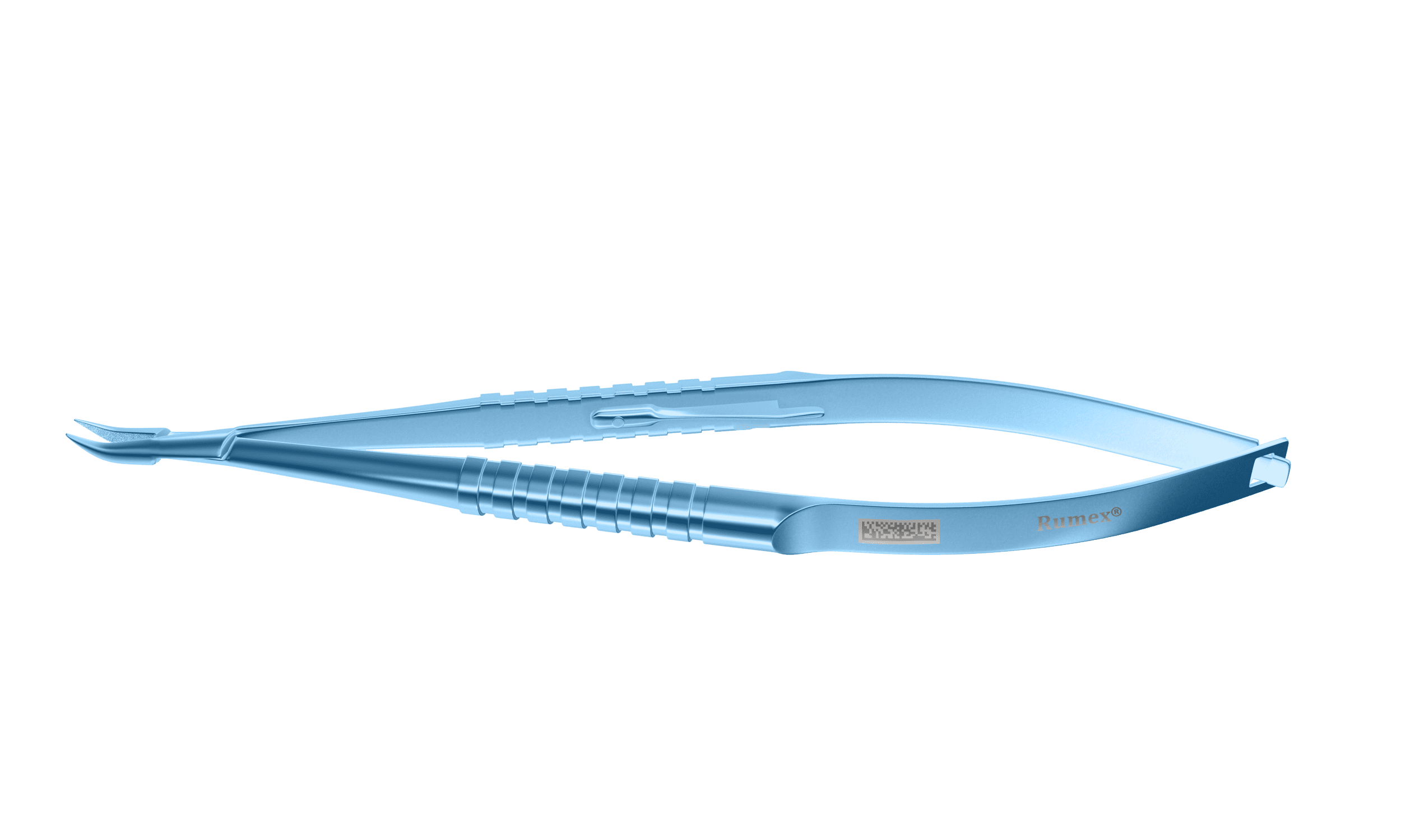 Titanium curved needle holder with lock and fine jaws in a surgical setting