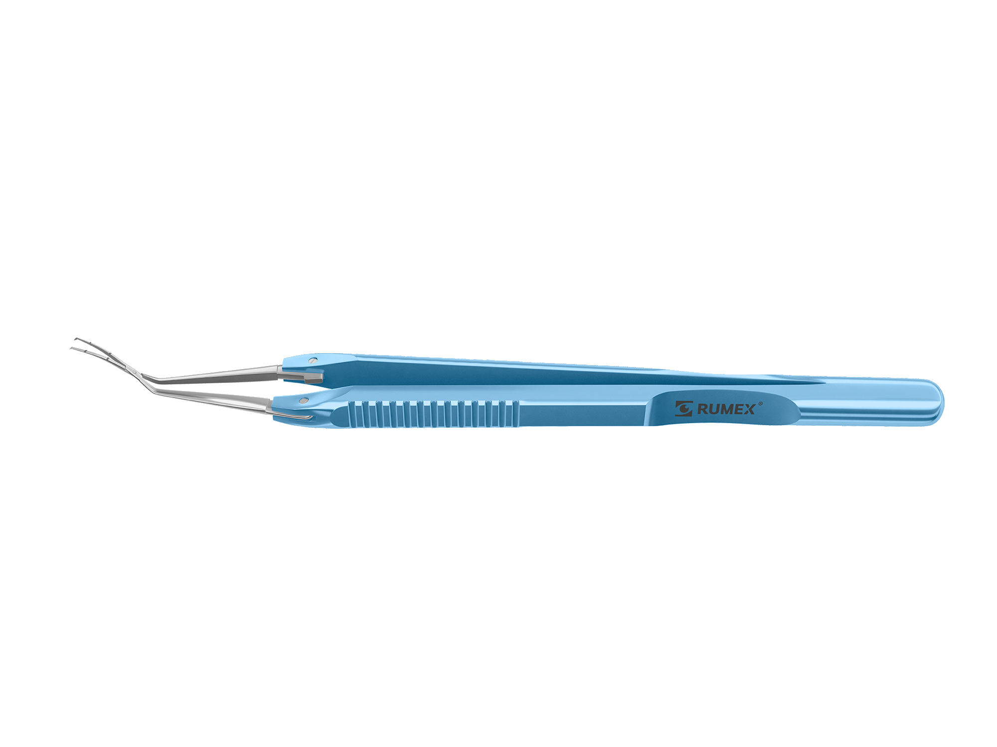 Close-up of precision capsulorhexis forceps showing tungsten carbide tips. Close-up of precision capsulorhexis forceps showing tungsten carbide tips.