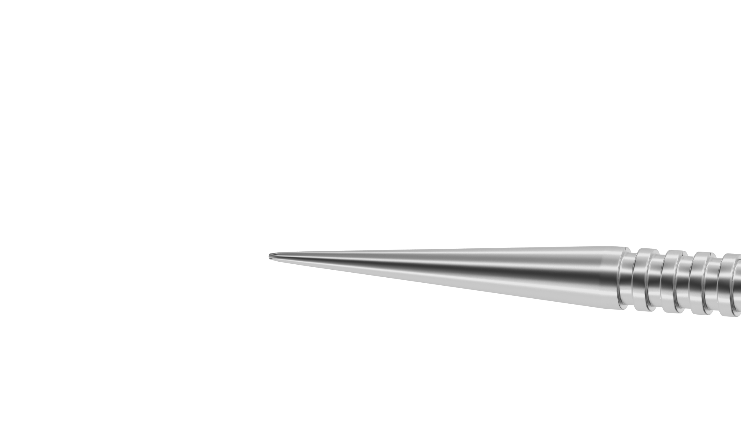 Close-up of the blunt polished tip of the lacrimal dilator, showcasing its precision.