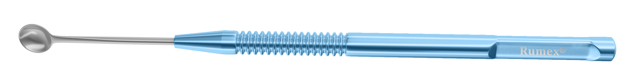 Titanium evisceration spoon with round handle in surgical setting
