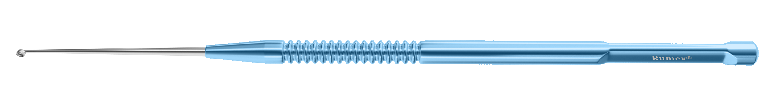 Titanium chalazion curette with round handle for precision eye cyst removal.