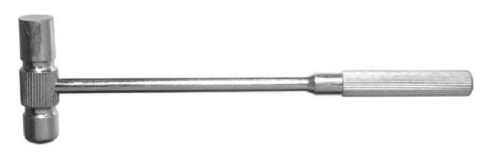 PrecisionCraft surgical mallet shown from the side, highlighting its polished stainless steel finish.