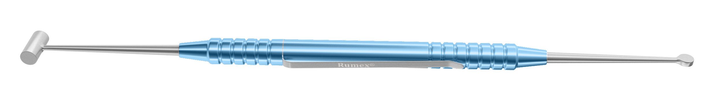 Titanium handle scleral depressor with pocket clip for eye surgery