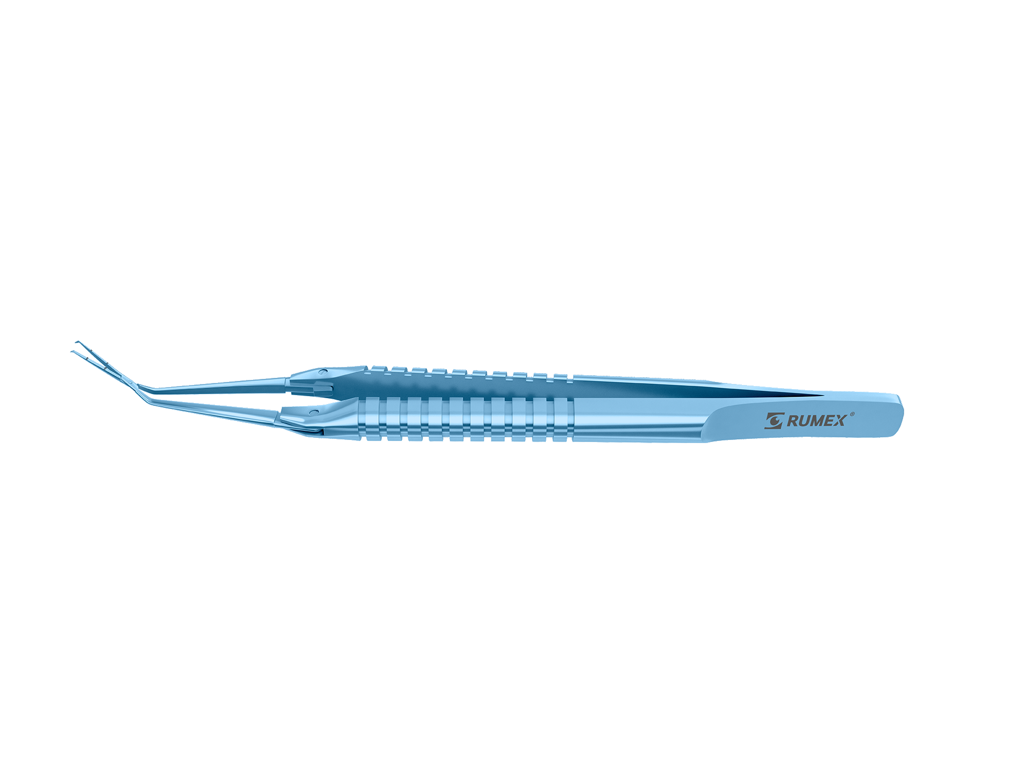 Titanium capsulorhexis forceps with cross-action design and measurement markers