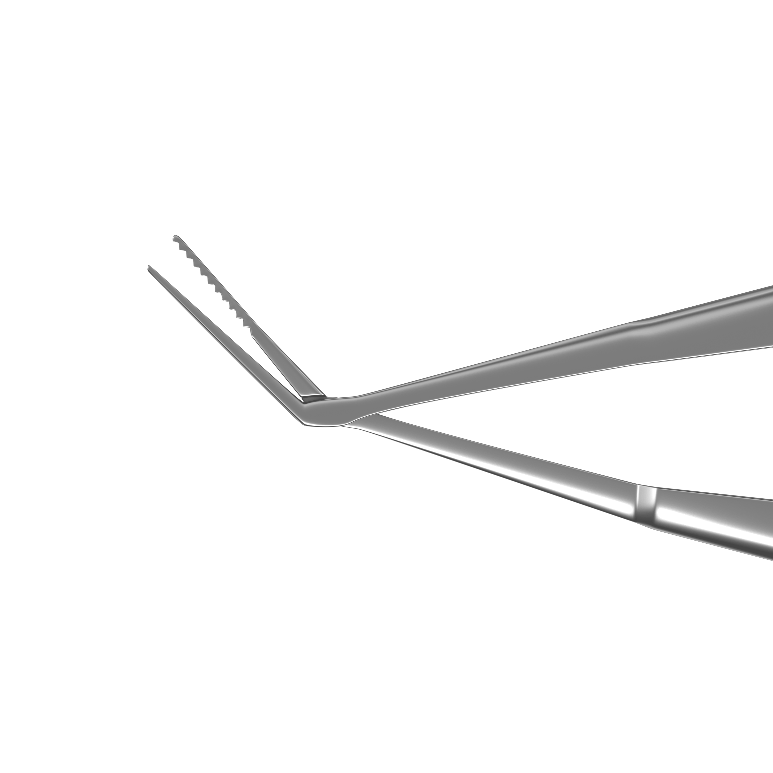 Close-up of the Precision Cross-Action SMILE Forceps gripping a lenticule during an eye surgery.