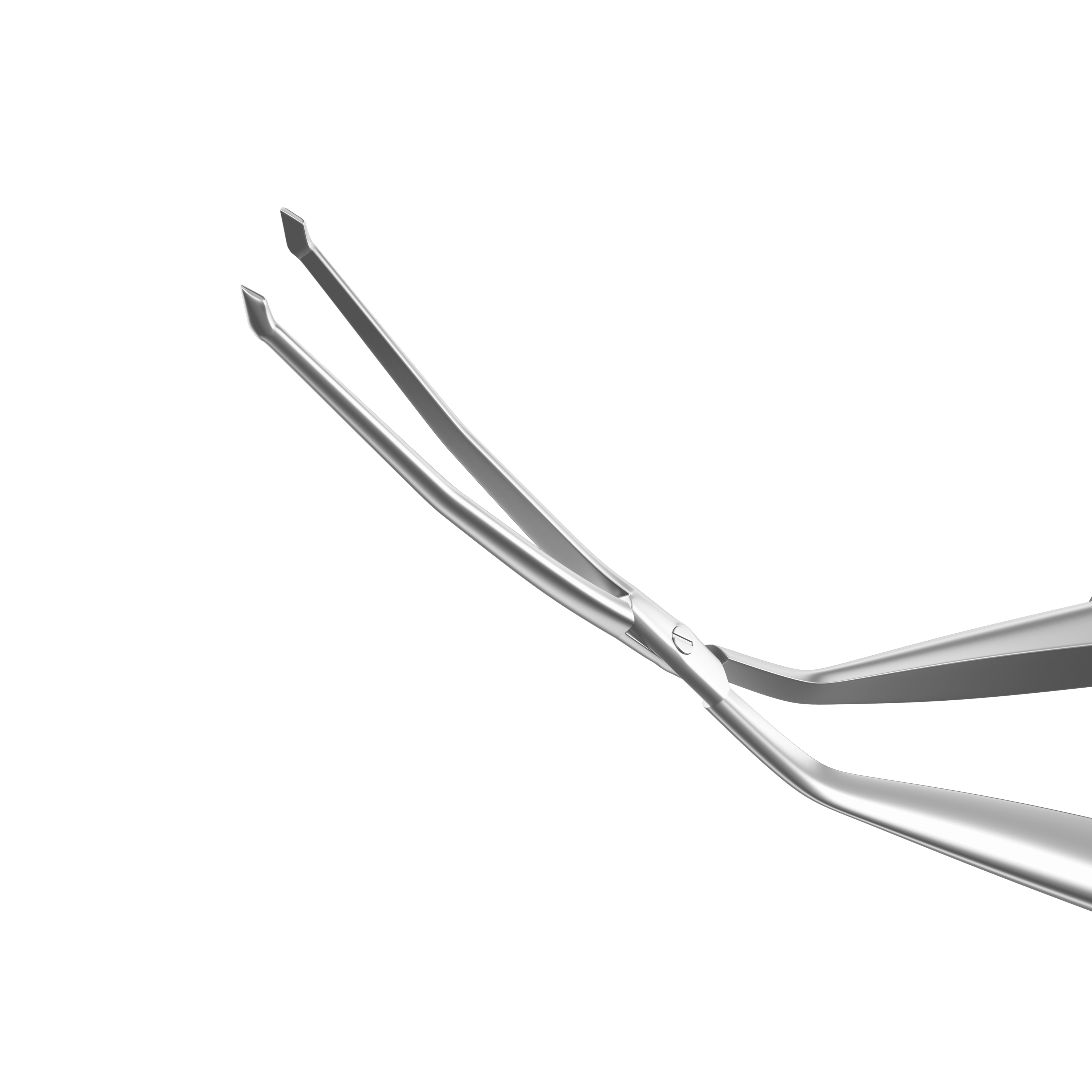 Surgeon holding DMEK forceps during endothelial membrane removal procedure
