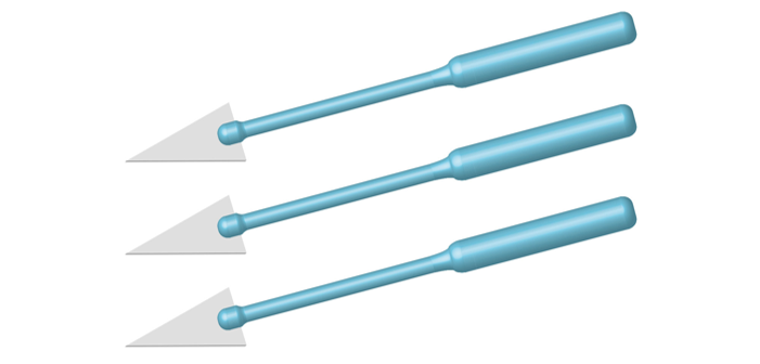 High-quality disposable PVA surgical spear from different angles.